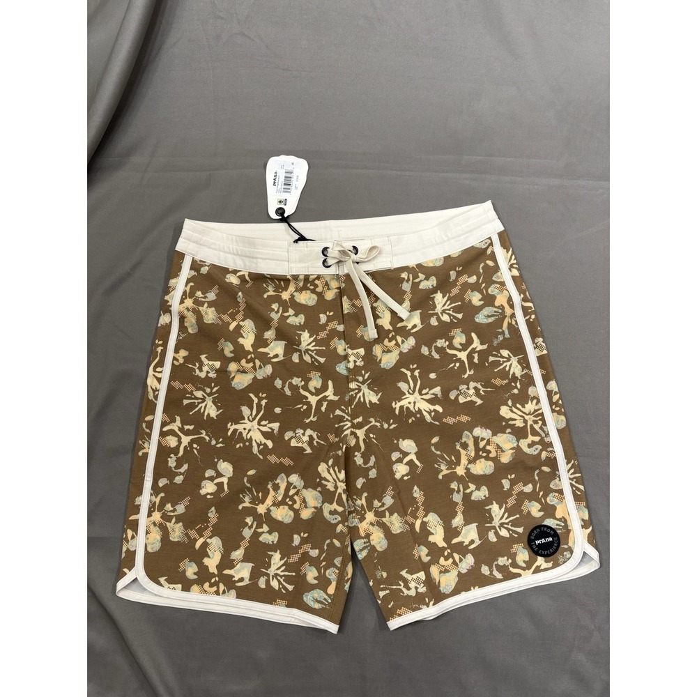 prAna Vintage Boardshorts - Retro Olive Digibloom Size 31/08 NWT